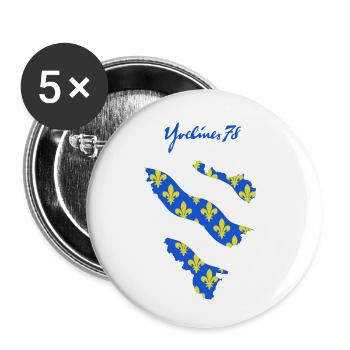 Yvelines 78 - Buttons klein 25 mm (5er Pack) - Weiß - Vorne