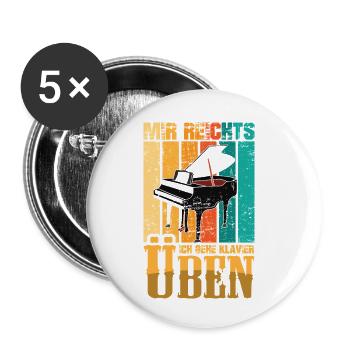 Mir rechts Klavier spielen Klavierspieler Pianiste - Buttons klein 25 mm (5er Pack) - Weiß - Vorne