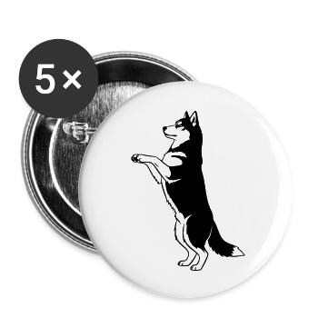 Standing Dog Silhouette Vector - Buttons small 1''/25 mm (5-pack) - white - Front