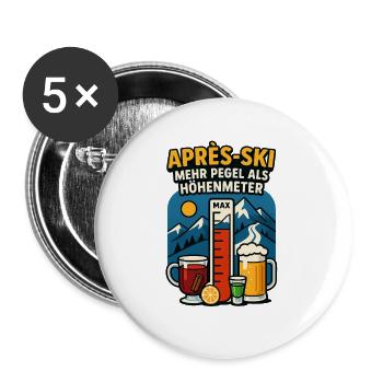 Après-ski : Plus de niveaux que d’altitude - Lot de 5 petits badges (25 mm) - blanc - Devant
