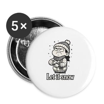 Noël Laisse tomber - Lot de 5 petits badges (25 mm) - blanc - Devant