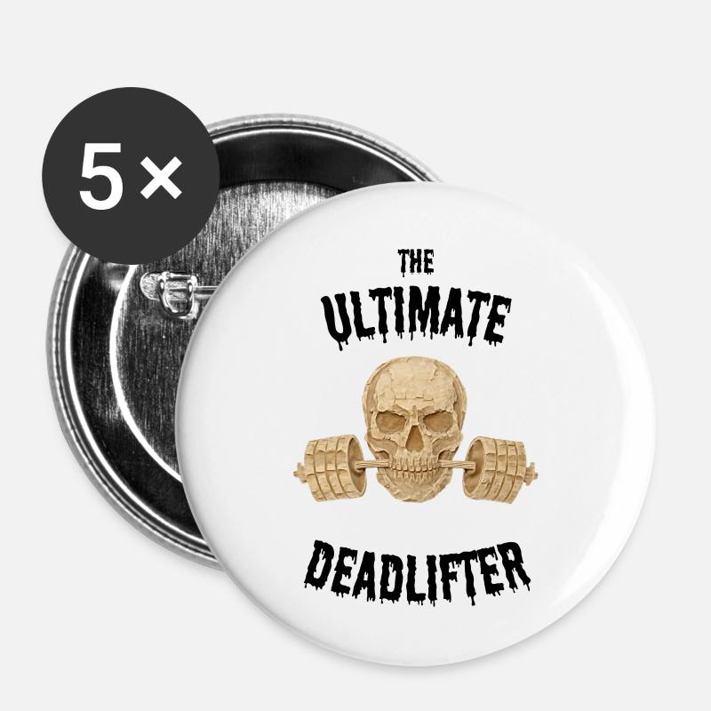 Skull gym - Buttons small 1''/25 mm (5-pack) - white
