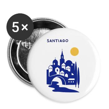 Santiago silhouette in the evening - Buttons small 1''/25 mm (5-pack) - white - Front