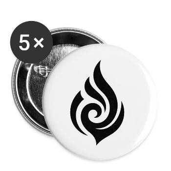 Black Flame - Buttons small 1''/25 mm (5-pack) - white - Front