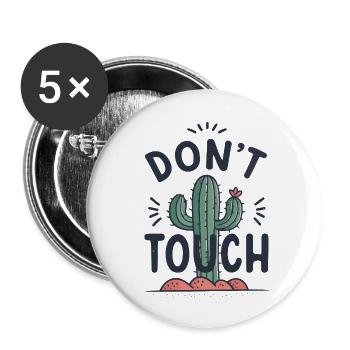 Cactus Do Not Touch Drawing - Buttons small 1''/25 mm (5-pack) - white - Front