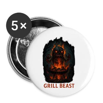 Grill Beast - Buttons small 1''/25 mm (5-pack) - white - Front