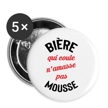 Rolling Beer bildet keinen Schaum - Buttons klein 25 mm (5er Pack) - Weiß - Vorne