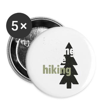 Weniger reden, mehr Wandern - Buttons klein 25 mm (5er Pack) - Weiß - Vorne