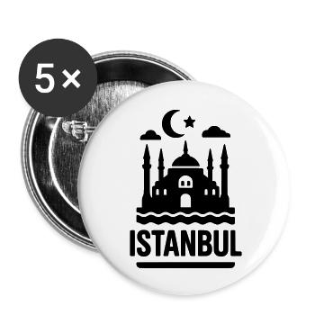 istanbul silhouette wahrzeichen - Buttons klein 25 mm (5er Pack) - Weiß - Vorne