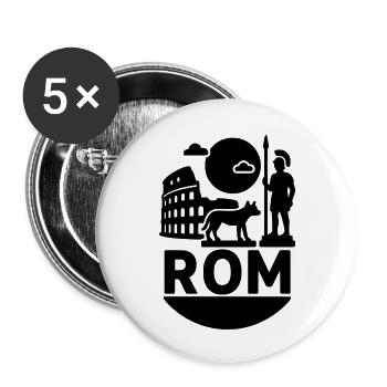 rom silhouette wahrzeichen - Buttons klein 25 mm (5er Pack) - Weiß - Vorne