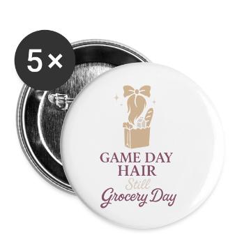 Cadeau du club de pom-pom girls - Lot de 5 petits badges (25 mm) - blanc - Devant