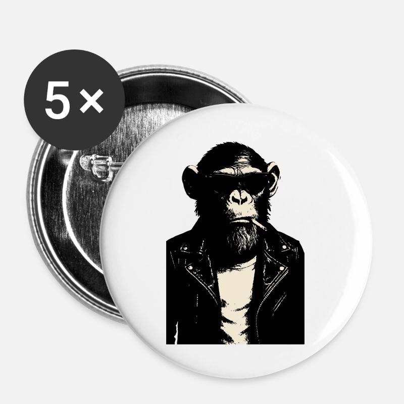 Monkey Rebel Leather Jacket - Buttons small 1''/25 mm (5-pack) - white