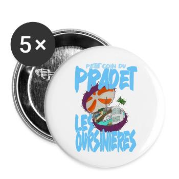 Port des Oursinières, Pradet, Var - Lot de 5 petits badges (25 mm) - blanc - Devant