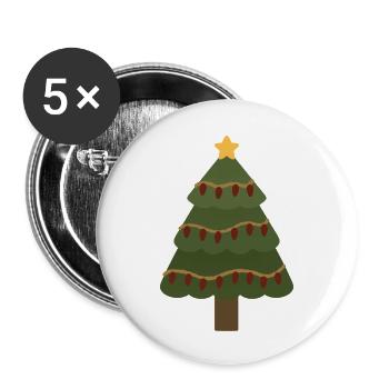 Cozy Christmas Tree with Garland Lights - Buttons small 1''/25 mm (5-pack) - white - Front