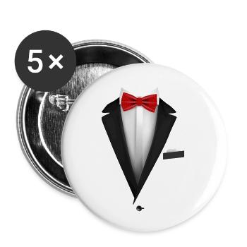 Tuxedo Bow Tie Wedding Occasion - Buttons small 1''/25 mm (5-pack) - white - Front