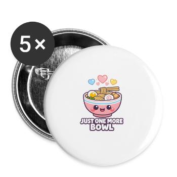 Ramen Kawaii Nudeln - Buttons klein 25 mm (5er Pack) - Weiß - Vorne