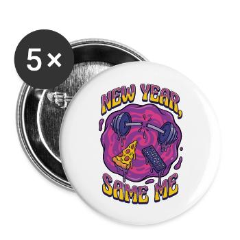 Nouvelle année, la même moi - Lot de 5 petits badges (25 mm) - blanc - Devant