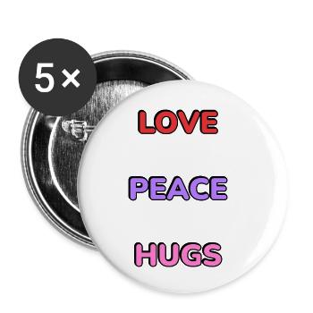Liebe Friedens-Umarmungen - Buttons klein 25 mm (5er Pack) - Weiß - Vorne