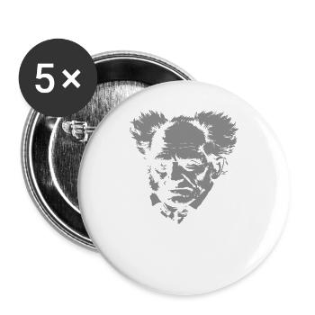 Life is Suffering: Schopenhauer Tee - Buttons small 1''/25 mm (5-pack) - white - Front