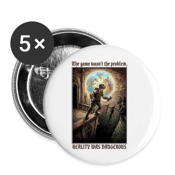 Gamer VR Realität - Buttons klein 25 mm (5er Pack) - Weiß - Vorne