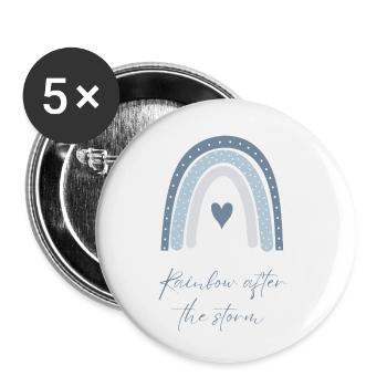 Rainbow after the Storm – Hoffnung & Liebe - Buttons klein 25 mm (5er Pack) - Weiß - Vorne