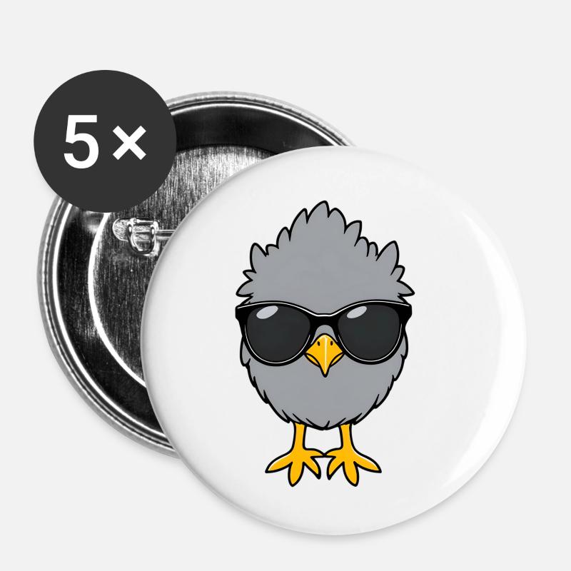 Chill chicks with sunglasses - Buttons small 1''/25 mm (5-pack) - white