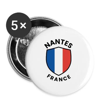 Nantes France Shield motif - Buttons small 1''/25 mm (5-pack) - white - Front