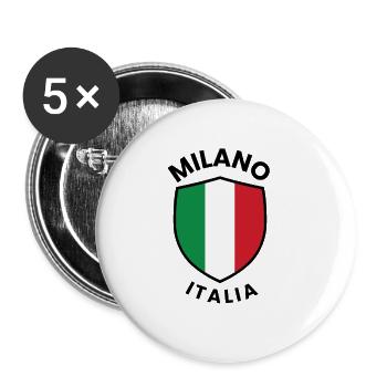 Milan Italy Shield - Buttons small 1''/25 mm (5-pack) - white - Front