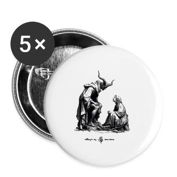 Demon Silhouette - Buttons small 1''/25 mm (5-pack) - white - Front