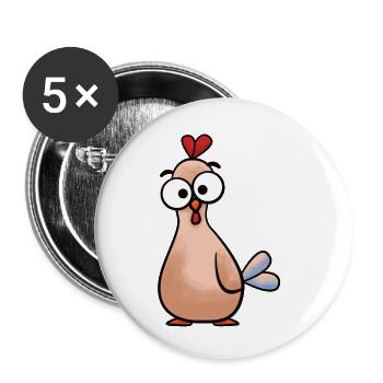 Cartoon Googly Eyes Chicken - Buttons small 1''/25 mm (5-pack) - white - Front