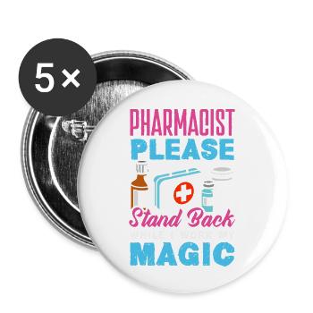 Pharmacien Technicien Pharmaceutique - Lot de 5 petits badges (25 mm) - blanc - Devant