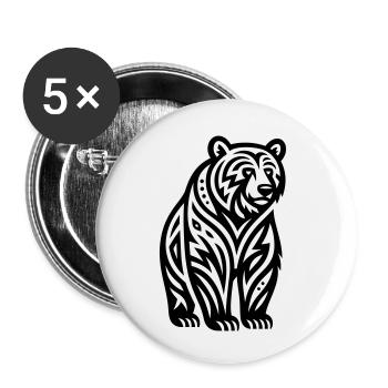 Just a Black Bear #2 / JustN-imal - Buttons klein 25 mm (5er Pack) - Weiß - Vorne
