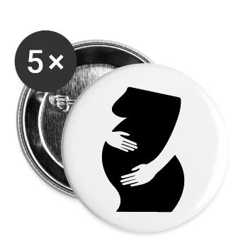 Schwangerschaft, Baby - Buttons klein 25 mm (5er Pack) - Weiß - Vorne