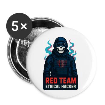 Cyber red team hacker éthique - Lot de 5 petits badges (25 mm) - blanc - Devant