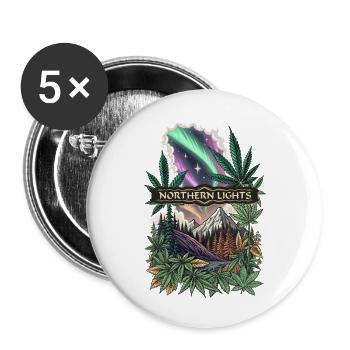 NORTHERN LIGHTS - Buttons klein 25 mm (5er Pack) - Weiß - Vorne