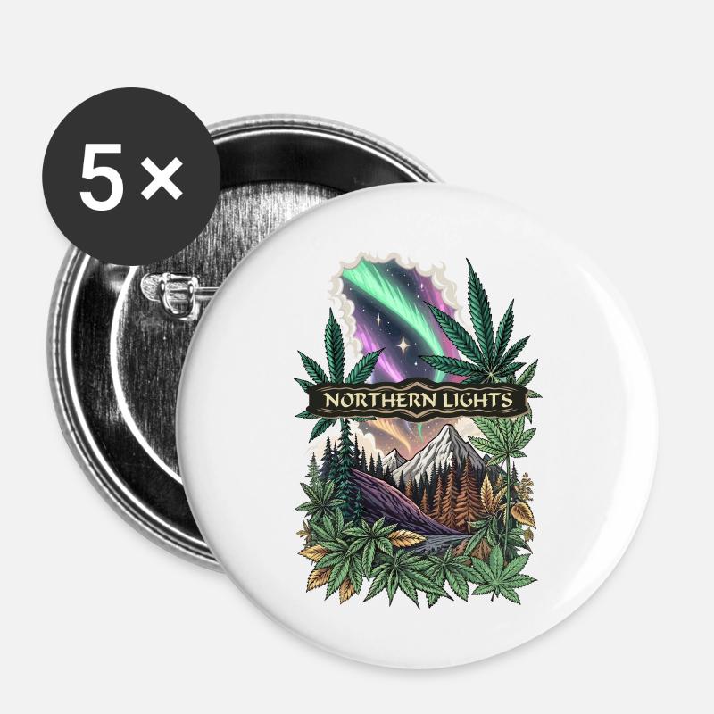 Northern Lights - Buttons small 1''/25 mm (5-pack) - white