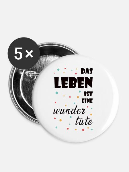 Das Leben ist eine Wundertüte - Buttons klein 25 mm (5er Pack) - Weiß