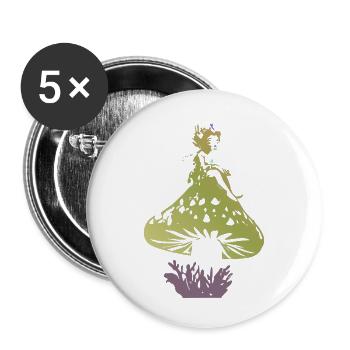 Fantasy mushroom - Buttons small 1''/25 mm (5-pack) - white - Front