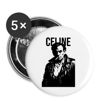 Louis-Ferdinand Celine Noir Rebel Portrait - Buttons small 1''/25 mm (5-pack) - white - Front