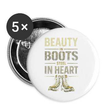 Female Soldier Female Soldiers - Buttons small 1''/25 mm (5-pack) - white - Front