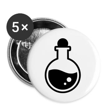 Zaubertrank Flasche Magie - Buttons klein 25 mm (5er Pack) - Weiß - Vorne