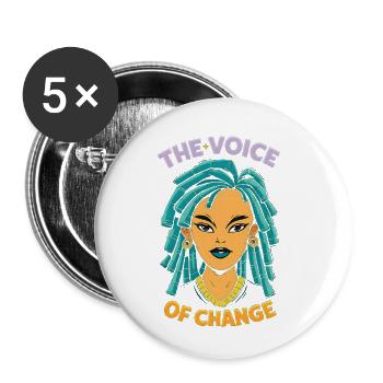 The Voice of Change – Empowerment Design - Buttons small 1''/25 mm (5-pack) - white - Front