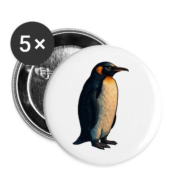 Penguin illustration with warm contrast - Buttons small 1''/25 mm (5-pack) - white - Front