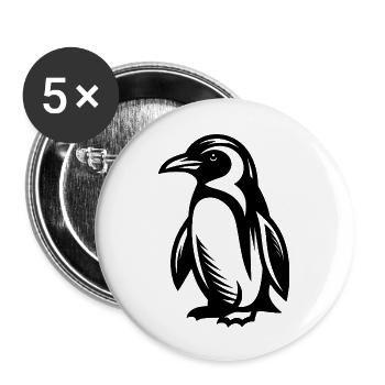 Motif de pingouin glacé à tomber amoureux - Lot de 5 petits badges (25 mm) - blanc - Devant