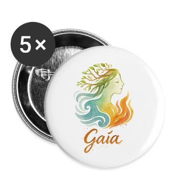 Gaia - Mother Nature - Tree of Life - Buttons small 1''/25 mm (5-pack) - white - Front