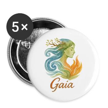 Gaia - Mother Nature - Tree of Life - Buttons small 1''/25 mm (5-pack) - white - Front