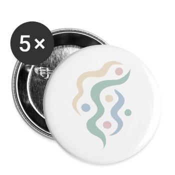 Yoga design_12 - Buttons small 1''/25 mm (5-pack) - white - Front