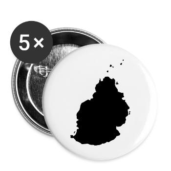 Mauritius map - Buttons small 1''/25 mm (5-pack) - white - Front
