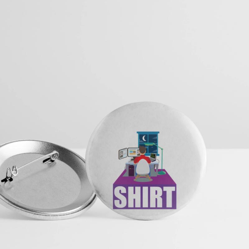 Night Shift Coder Programmer Desk Graphic Buttons klein 25 mm (5er Pack)