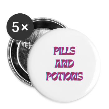 Pills and Potions Motiv  - Buttons klein 25 mm (5er Pack) - Weiß - Vorne